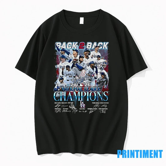 Los Angeles Dodgers Back 2 Back 24 25 National League Champions Signatures Tshirts Sweater