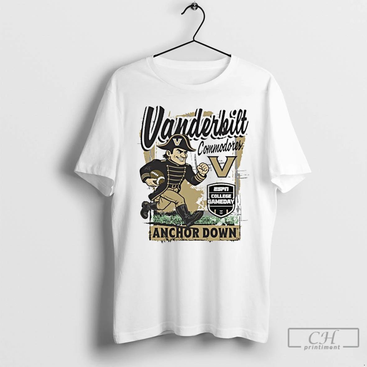 Classic Anchor Down Vanderbilt University Football College Gameday T Shirts