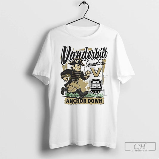 Classic Anchor Down Vanderbilt University Football College Gameday T Shirts