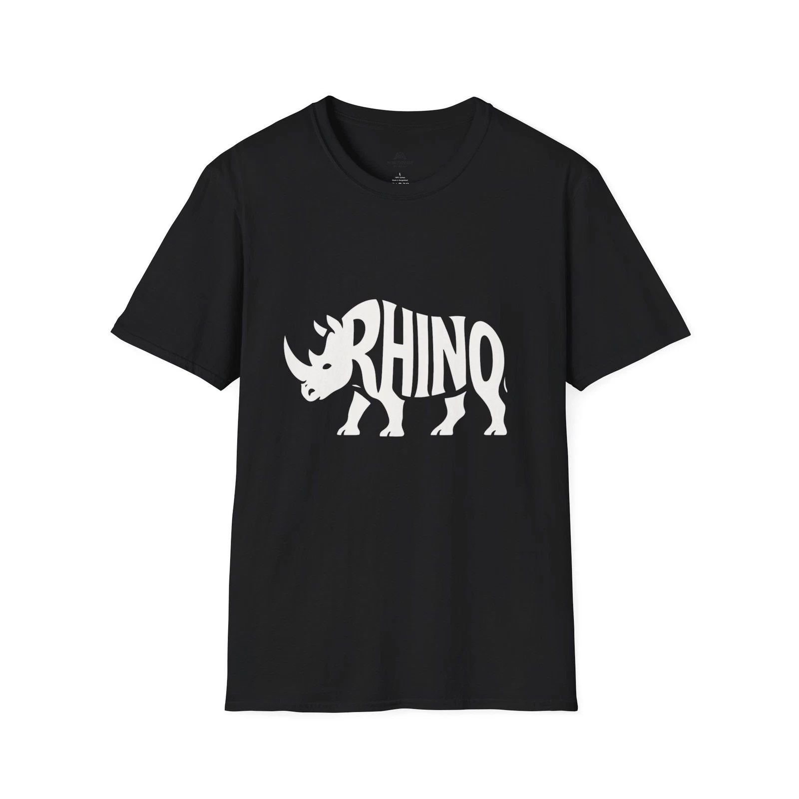 Rhino Silhouette T-Shirt | Rhino Word Art