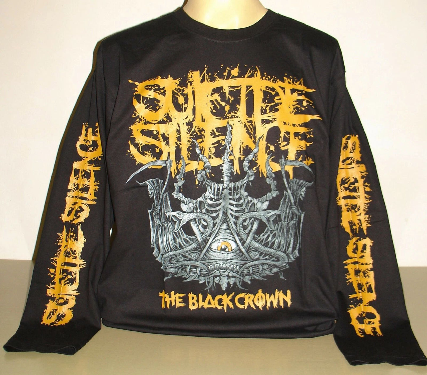 Suicide Silence Black Crown Long Sleeve T-Shirt Size S M L XL 2XL 3XL Deathcore