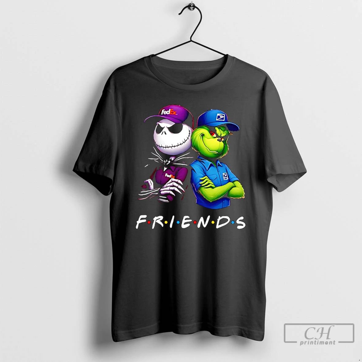 Classic Jack Skellington In Fedex And Grinch In U S Postal Service Friends T Shirts