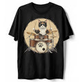 Cool Calico Cat Playing Drums T-Shirt Funny Drummer Musician Pet Lover Gift Tee