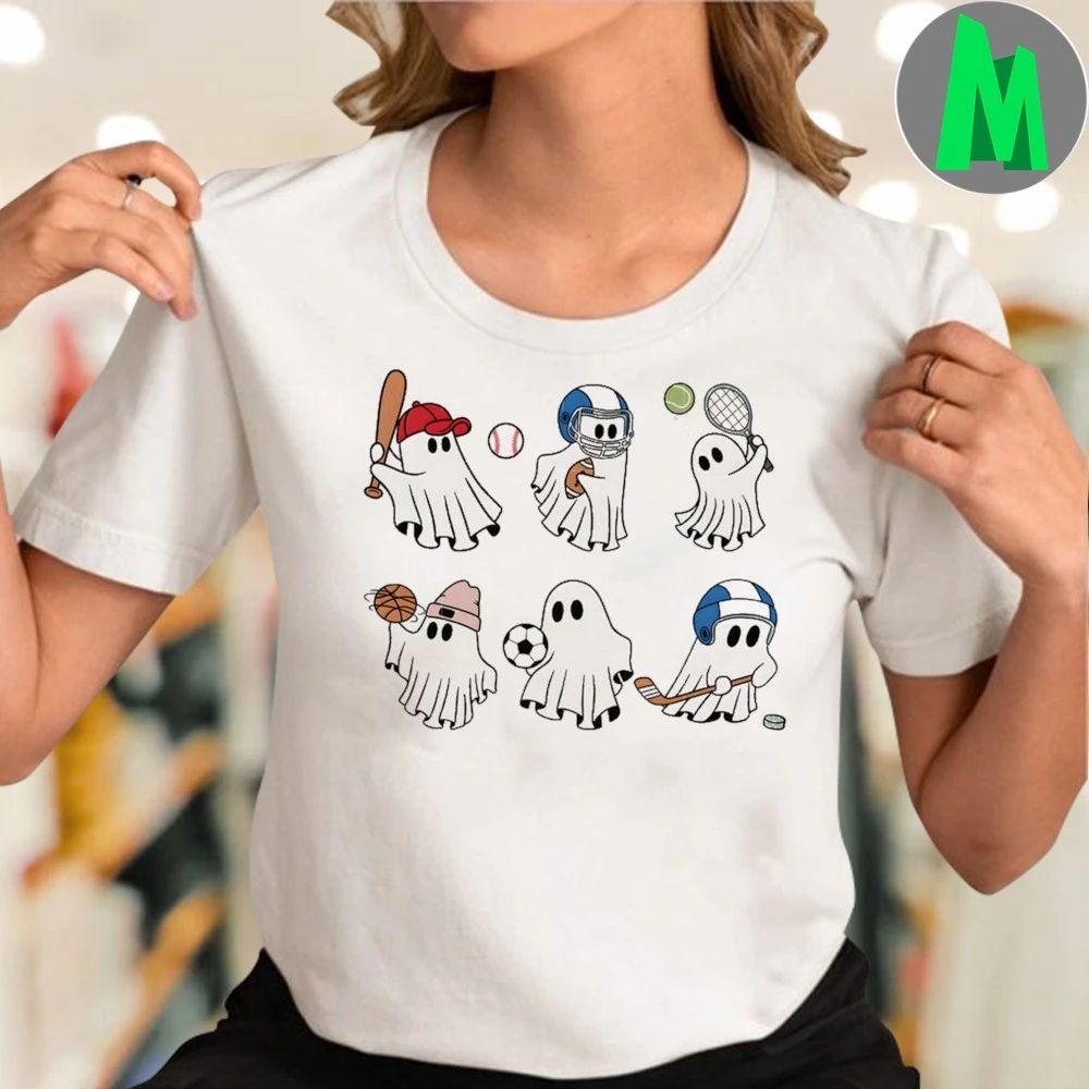 Sports Ghosts Halloween Baseball Shirt