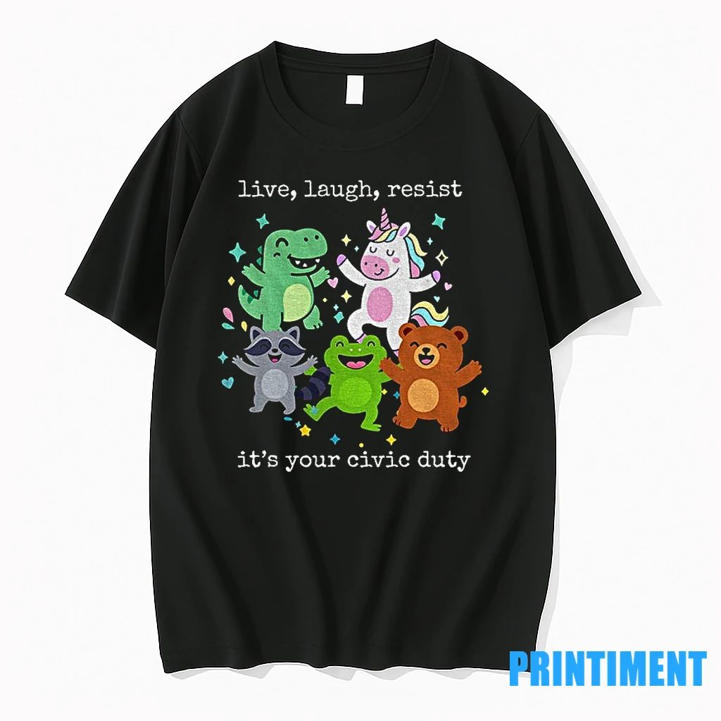 Antifa Portland Frog Unicorn Raccoon Live Laugh Resist Its Your Civic Duty Tshirts Sweater