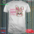 Original Happy Easter Y’all Cute Bunny With Glasses Easter Shirt