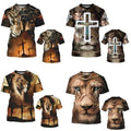 Jesus Lion Street Harajuku 3D printed T-shirt men's women fashion Casual Tops