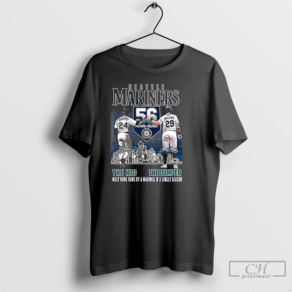 Premium Ken Griffey The Kid And Raleigh The Dumper Seattle Mariners Signature T Shirts