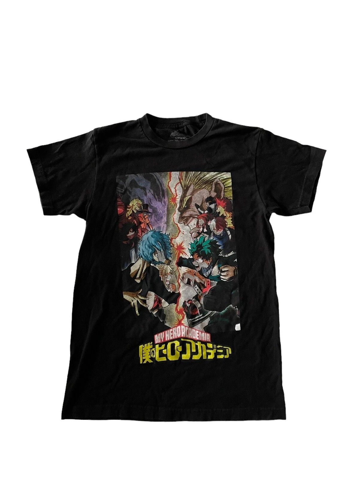 My Hero Academia Black T Shirt Slim Fit 100% Cotton Men’s Size S Good Condition