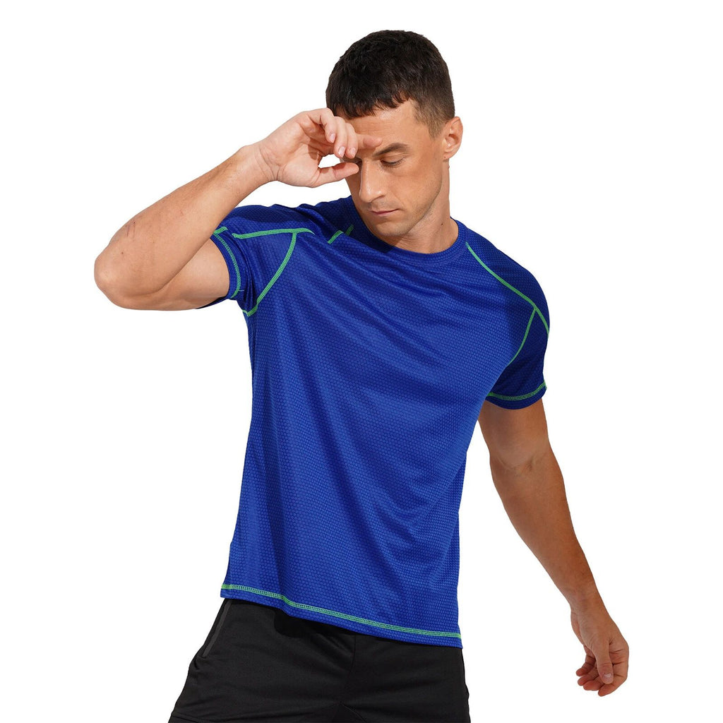 Mens UV Short Sleeve Swim Shirts UPF 50+ Rash Guard Short Sleeve Quick Dry AU