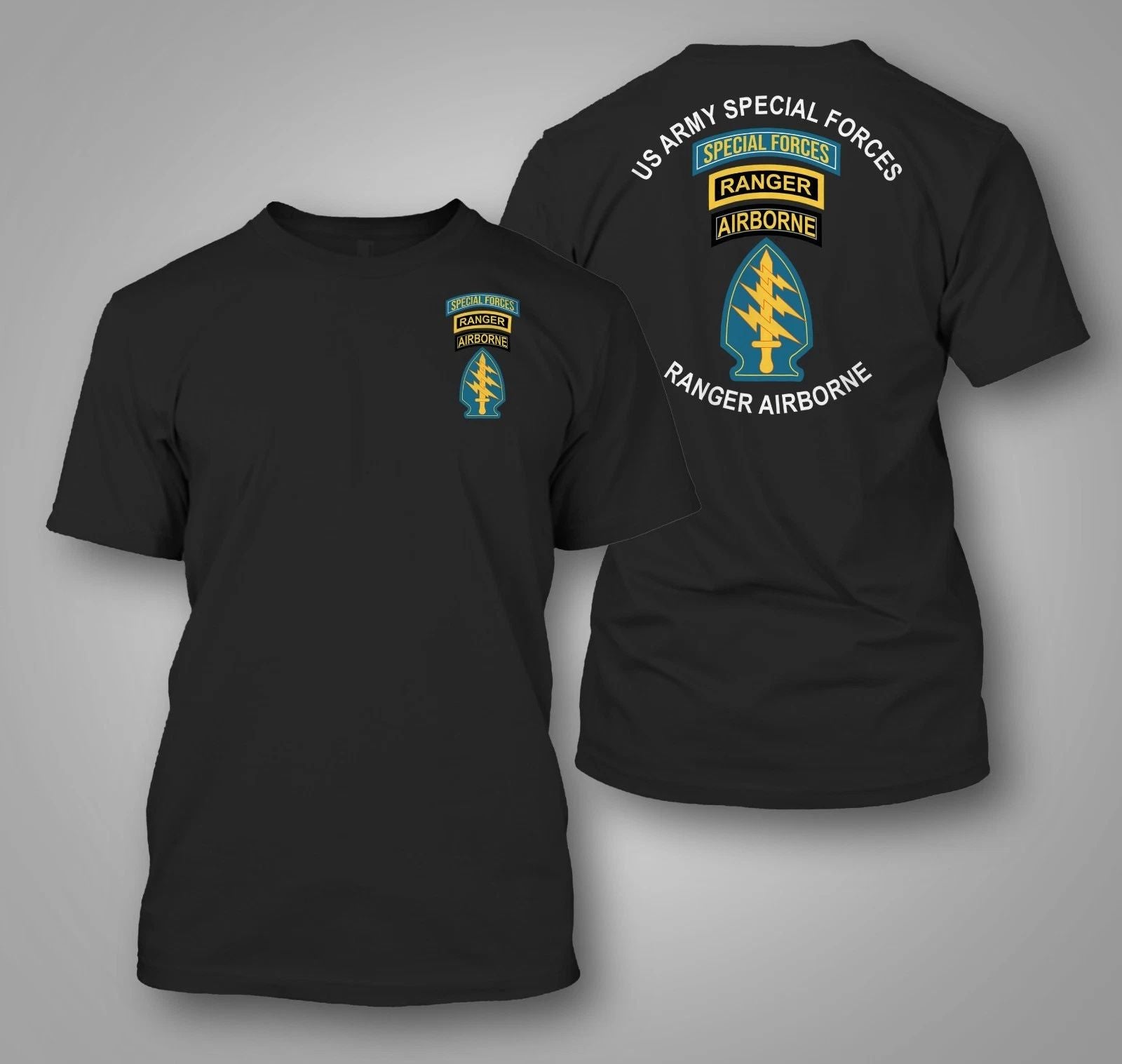 US Army Special Forces Airborne Ranger - Custom front and back t-shirt tee