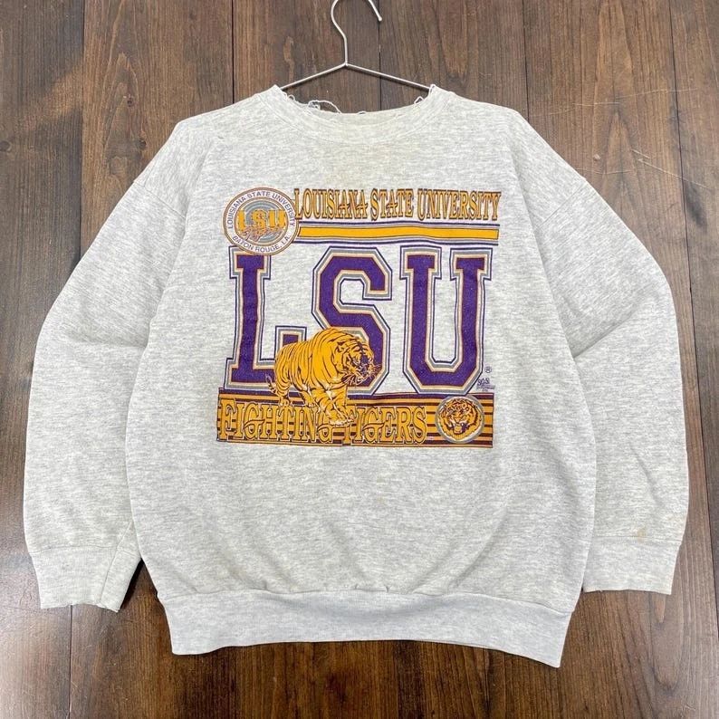 Vintage 1990s LSU Louisiana State University Sweatshirt Tigers Crewneck Retro