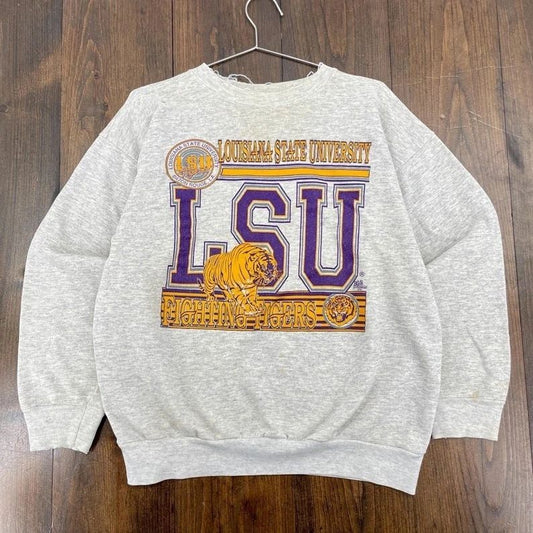 Vintage 1990s LSU Louisiana State University Sweatshirt Tigers Crewneck Retro