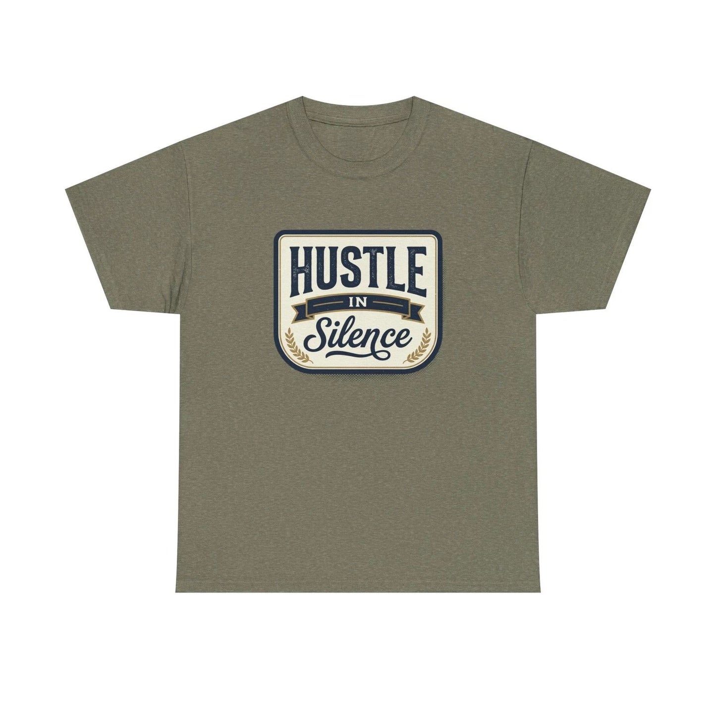 Hustle in Silence Tee | Motivational Badge Graphic