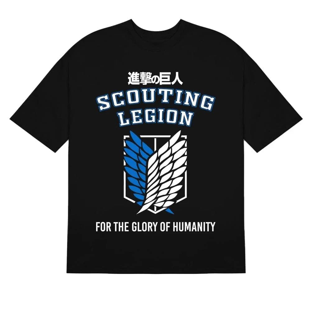 Anime Attack On Titan Scouting Legion Glory Black T-Shirt