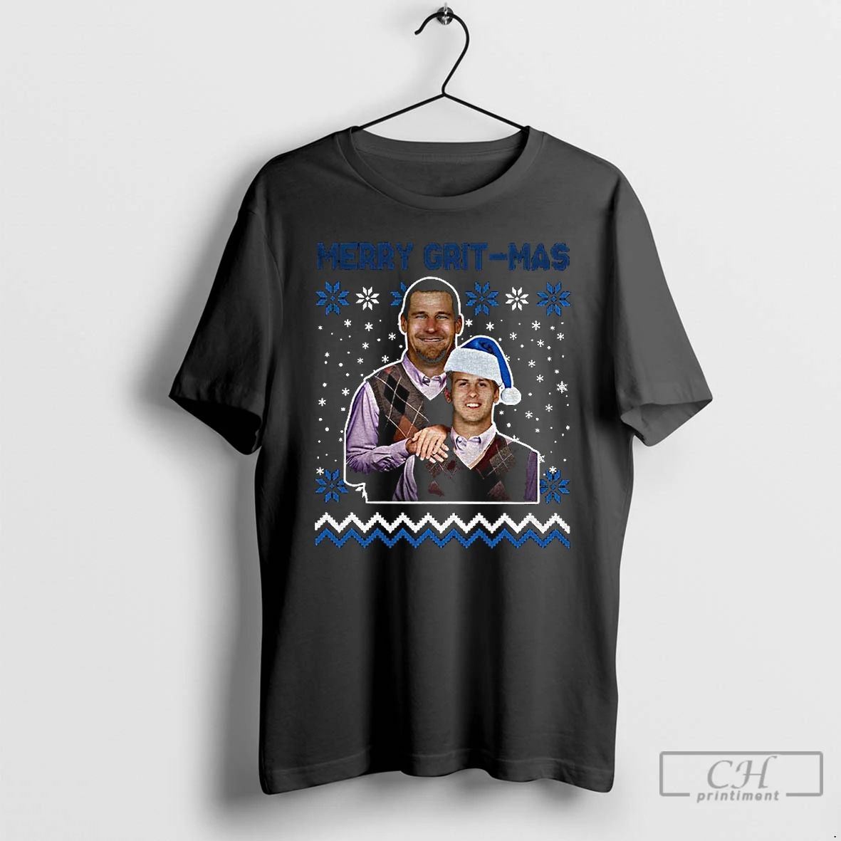 Classic Dan Campbell And Jared Goff Detroit Lions Football Merry Grit Mas Merry Christmas