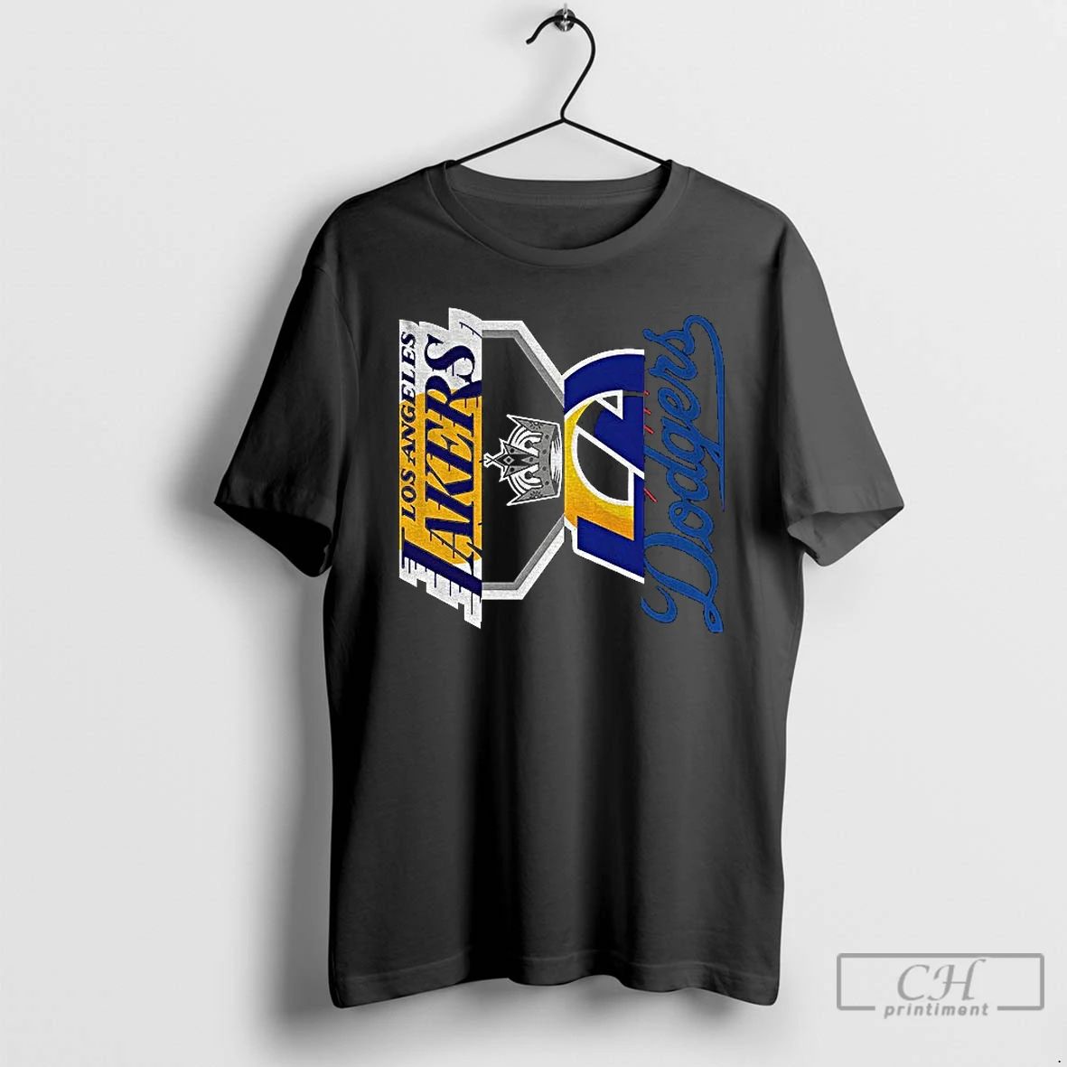 Premium Los Angeles Teams Dodgers Kings Lakers And Rams Logo T Shirts