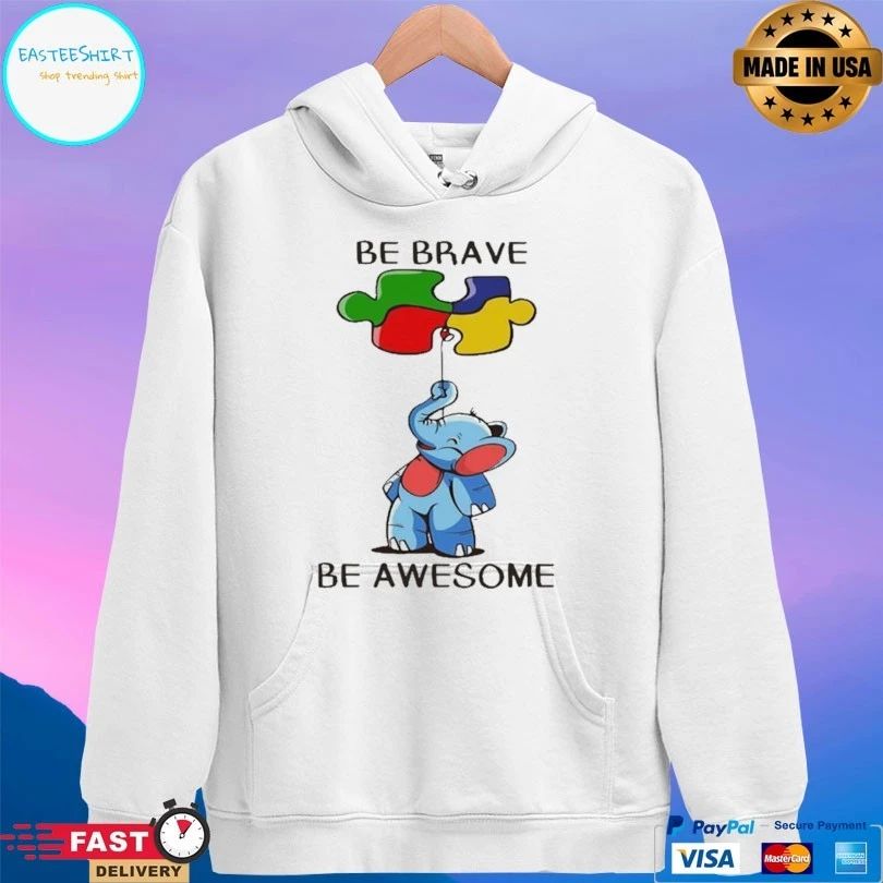 Elephant Autism Be Brave Be Awesome T-shirt