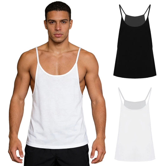 Men's Shirts Sleeveless Tank Top Daily Wear Vest Collar T-Shirt Spaghetti Gym