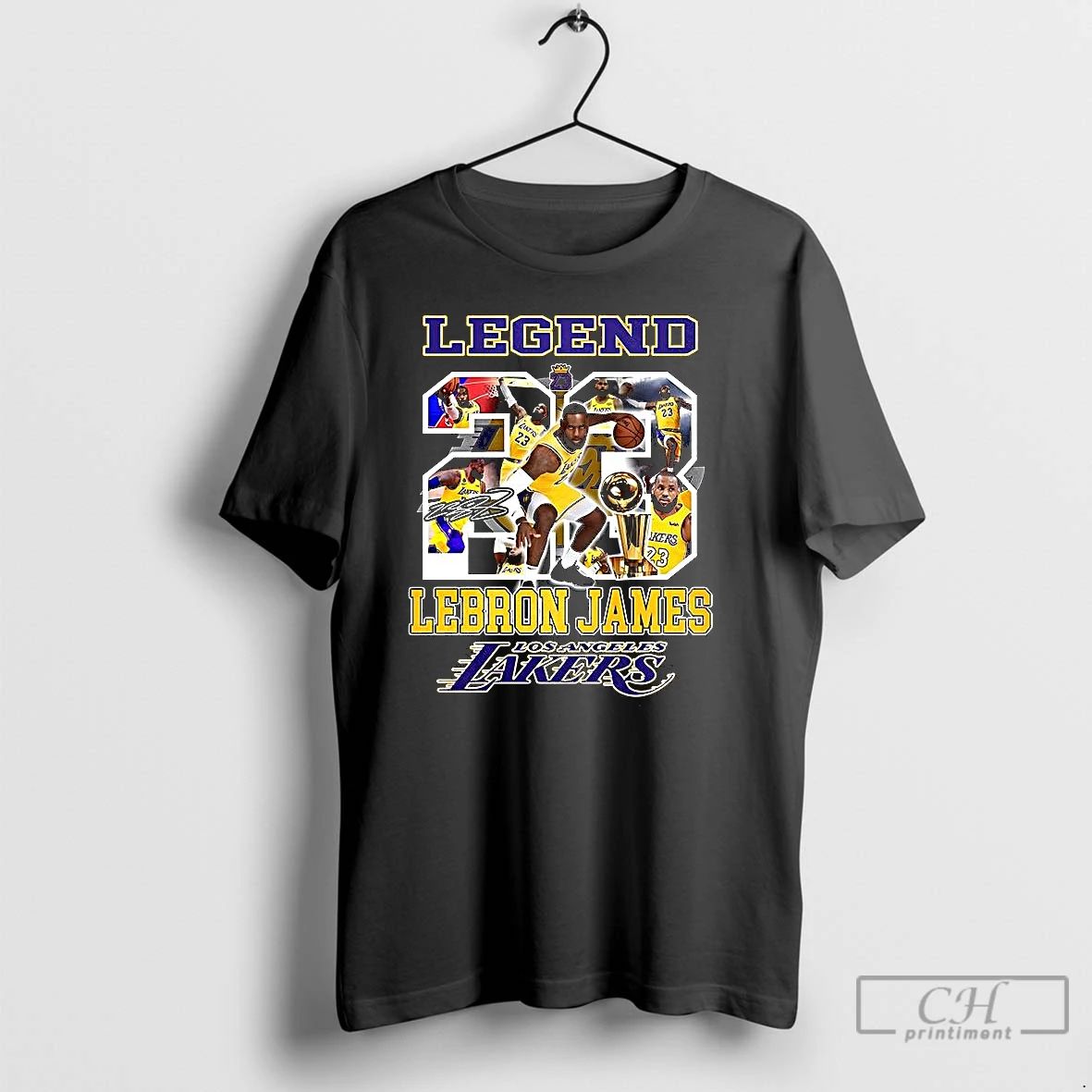 Classic Legend Lebron Lakers Los Angeles Number 23 Collage Signature T Shirts