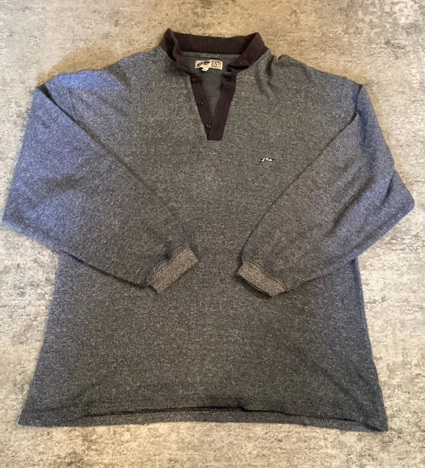 Y2K Rusty Surf Long Sleeve Shirt Size XL Made In USA