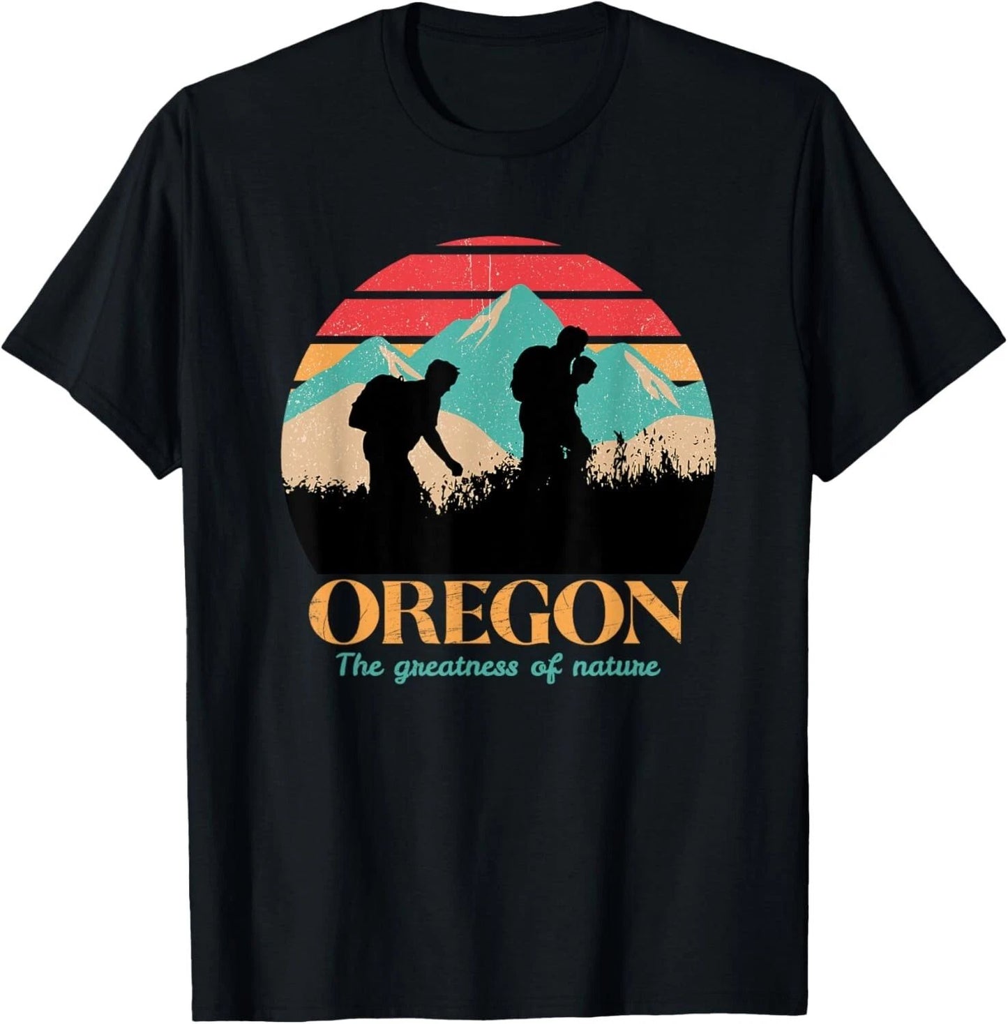 Oregon Hiking Mountains - Retro Aesthetic Design - Gift Unisex T-Shirt