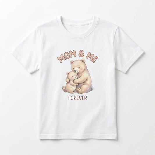 Mom & Me Forever T-Shirt, Cute Mama Bear and Baby Cub Watercolor Graphic Tee, Mo
