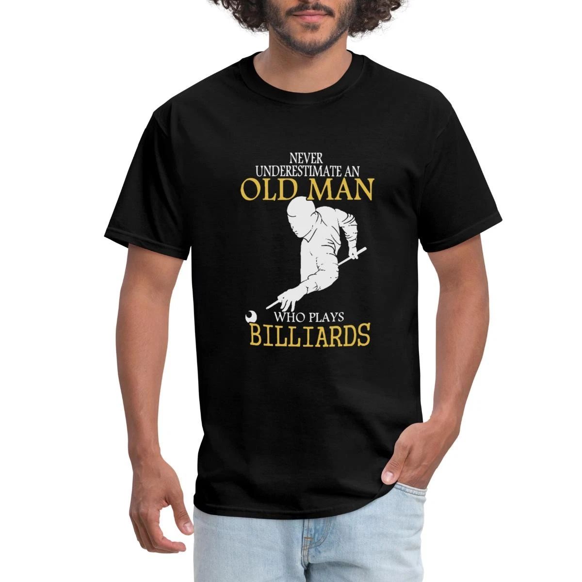 Never Underestimate An Old Man Billiards Men's T-Shirt