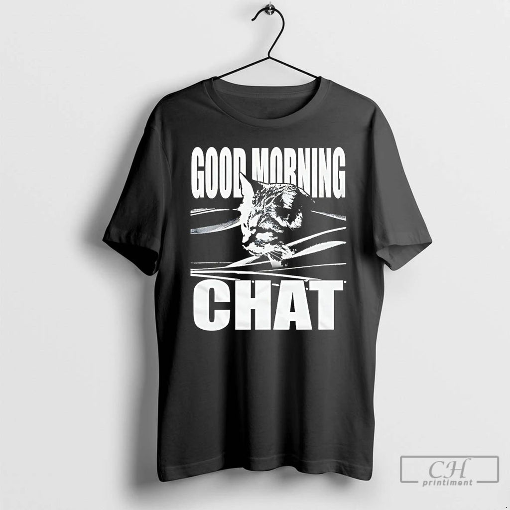 Premium Good Morning Chat Cat Vintage T Shirts