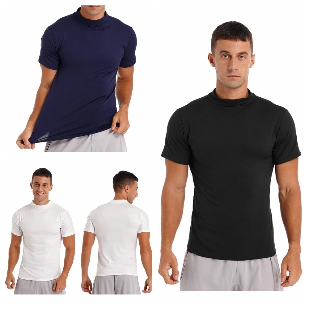 Men's Blouse Stretch Tops Lightweight T-shirt Jogging Shirts Yoga Pullover Gym