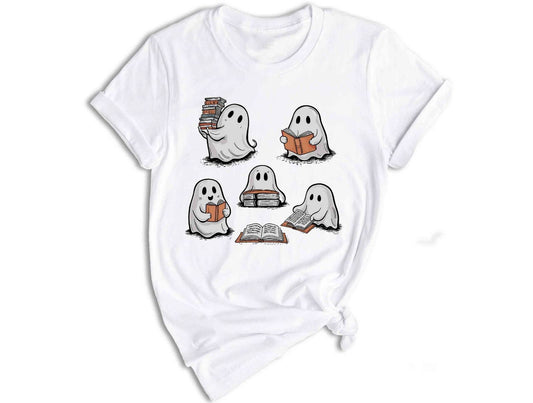 Ghost Reading Shirt, Cute Librarian Shirt, Teacher Halloween Shirt, Book Lover