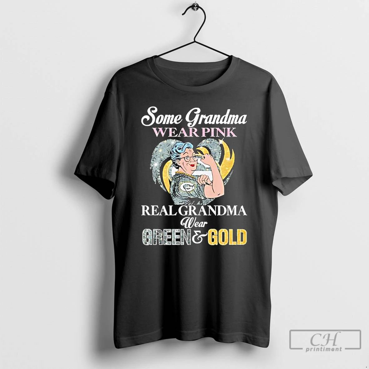 Premium Some Grandma Wear Pink Real Grandma Wear Green Bay Packers Gold T Shirts
