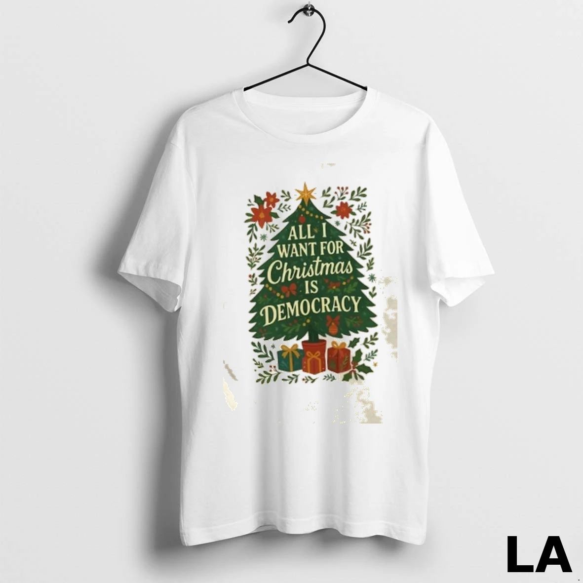Original All I Want For Christmas Is Democracy Christmas Tree