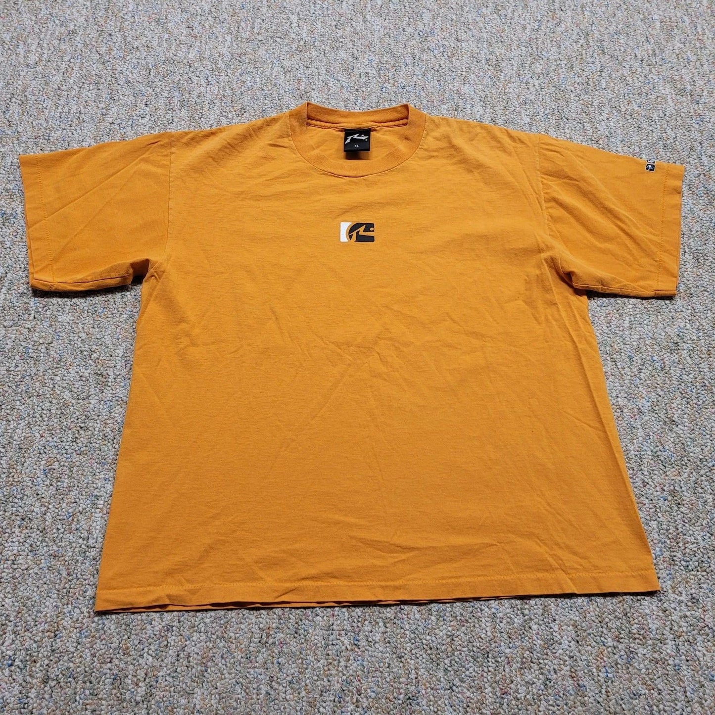 Vintage Rusty Shirt Mens XL Orange Short Sleeve Tee Skate BMX Surf 90s Y2K USA
