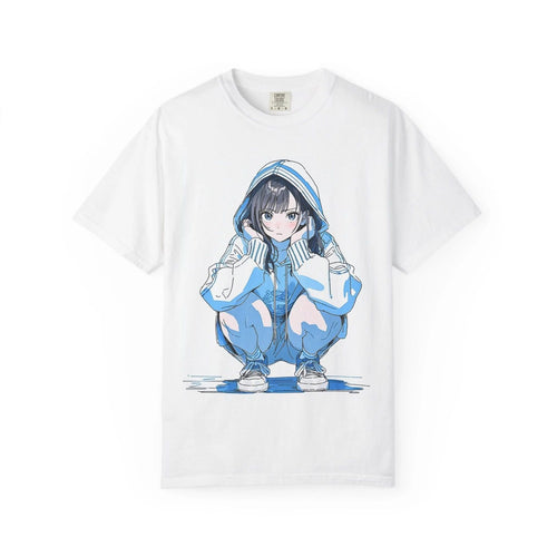 Anime-Style Unisex T-Shirt with Stylish Squatting Character, Casual Tee, [...]