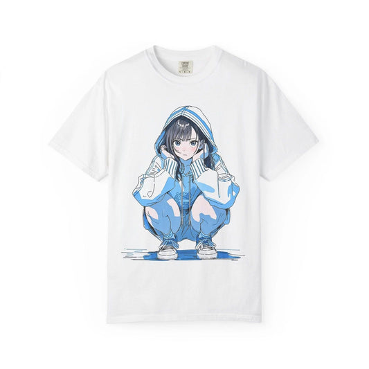 Anime-Style Unisex T-Shirt with Stylish Squatting Character, Casual Tee, [...]