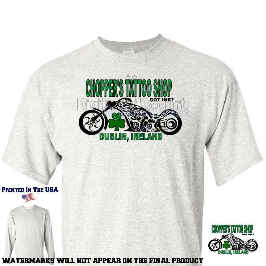 Chopper's Tattoo Shop Dublin Ireland Got Ink? Biker Motorcycle Gray T Shirt