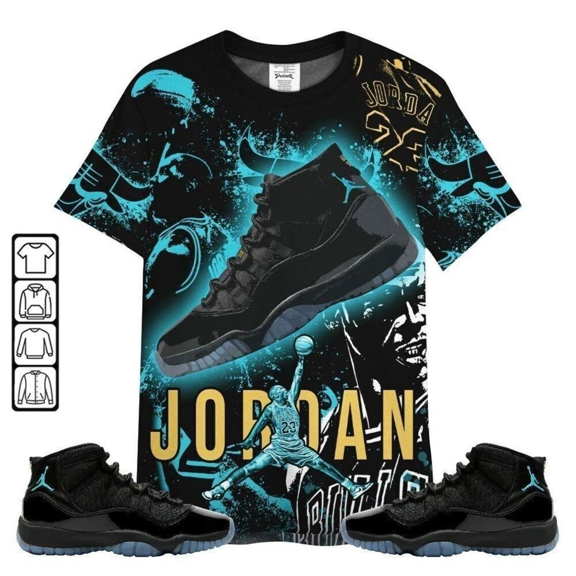 Retro Gamma Blue 11s - Number 23 Drip Shoes Kicks Goat Match Sneaker Tee Fan