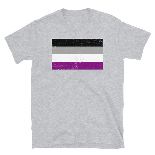 LGBTQ Gay Pride Distressed Asexual Flag Asexuality Short-Sleeve Unisex T-Shirt