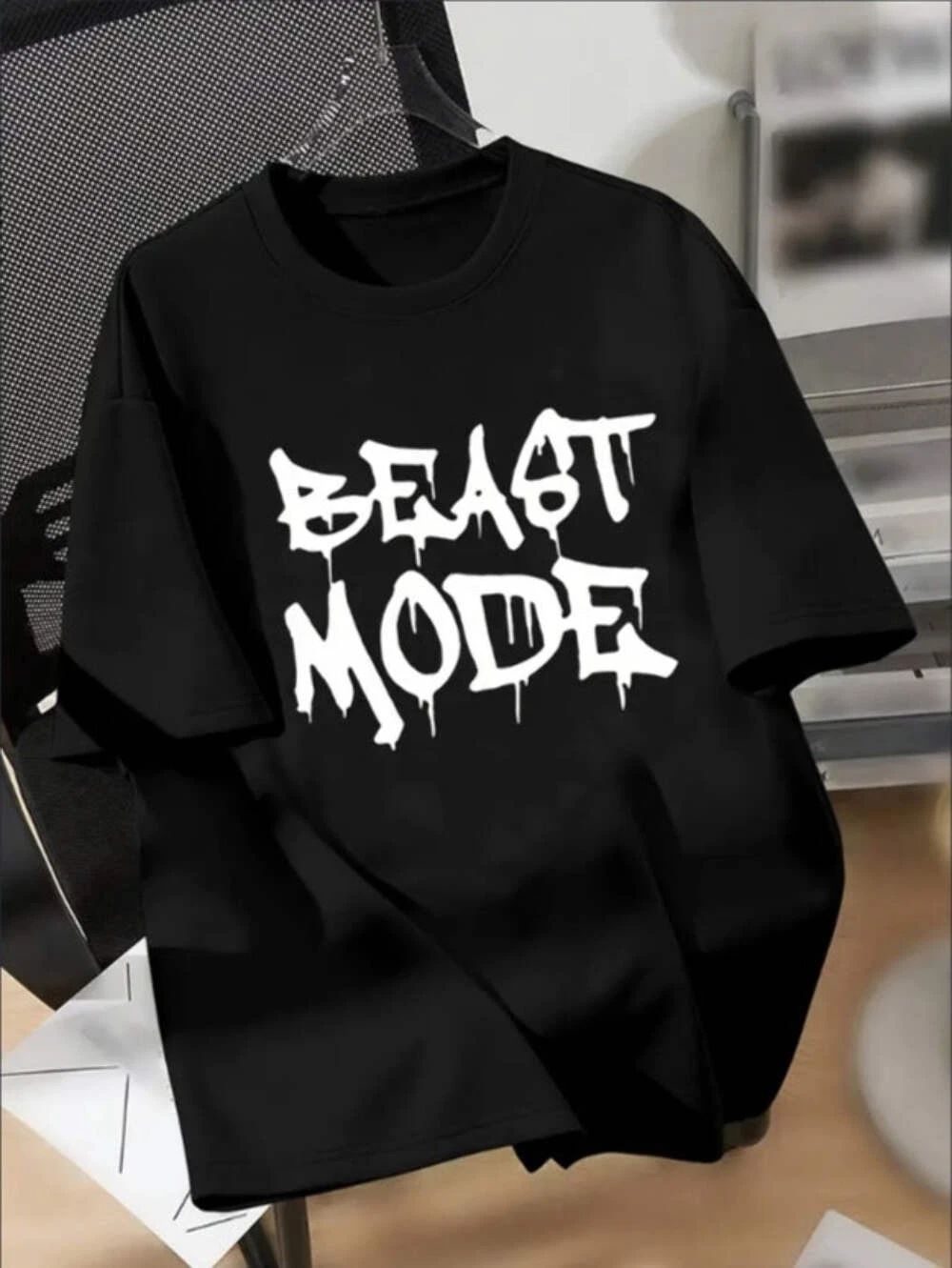 Boys' Beast Mode Graphic Tee - Casual Crew Neck, Short Sleeve,Machine Washable -