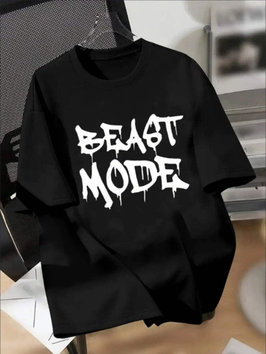 Boys' Beast Mode Graphic Tee - Casual Crew Neck, Short Sleeve,Machine Washable -