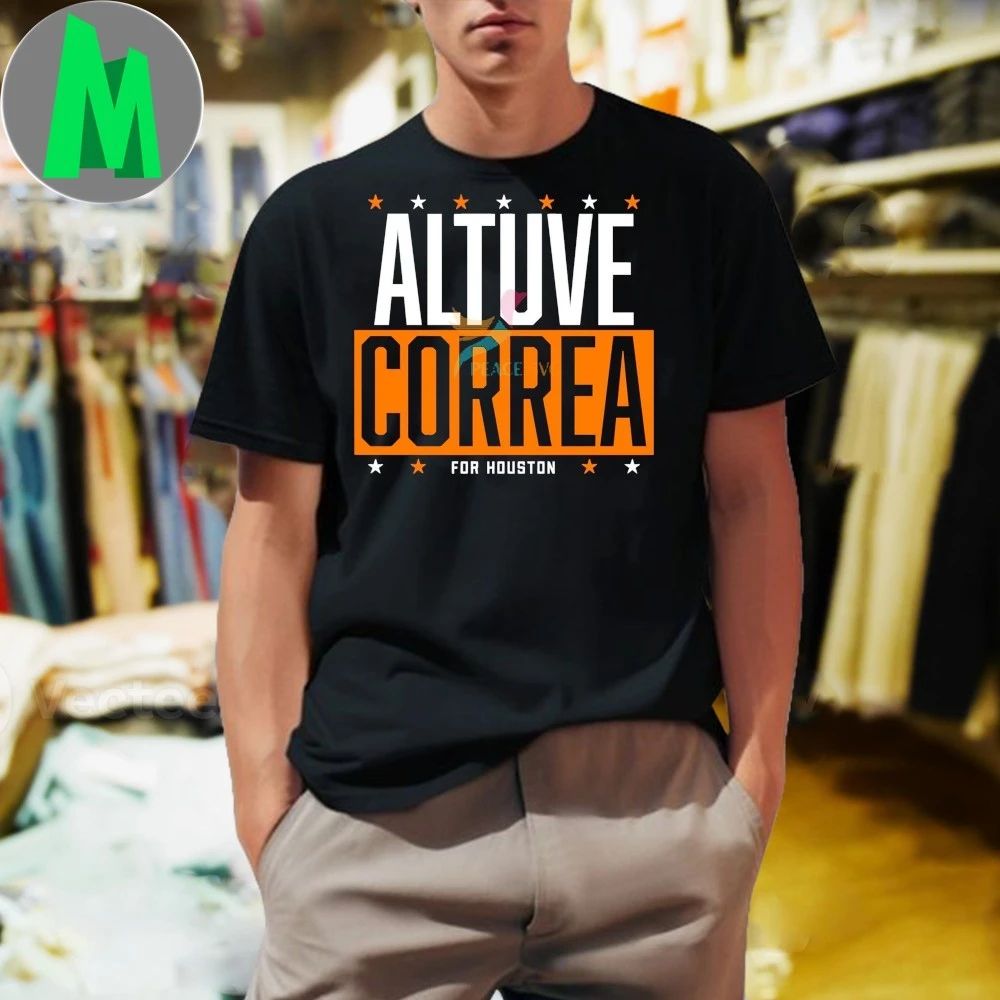Jose Altuve Carlos Correa For Houston Astros Duo Bold Typography Shirt