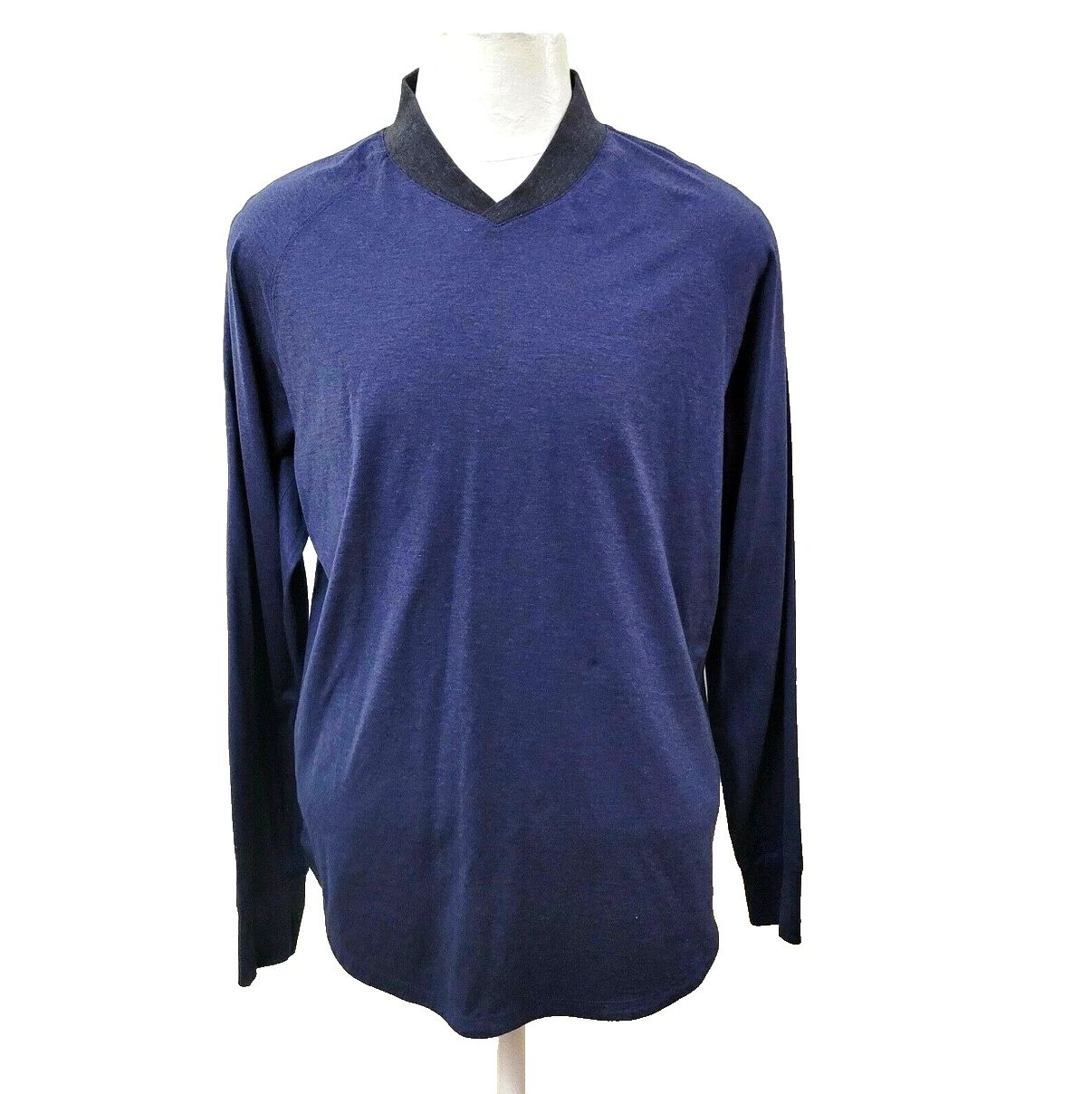 Murano Luxury Soft Touch Slim Fit Men's Size XL Solid Blue Cotton T-Shirt