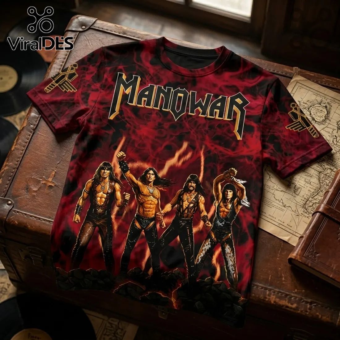 Manowar 2027 World Tour Red Flame Hoodie