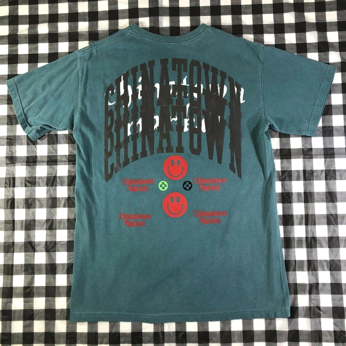 Chinatown Market Never Dies Rainbow 3M Velvet Rare Custom Green T shirt M Tee