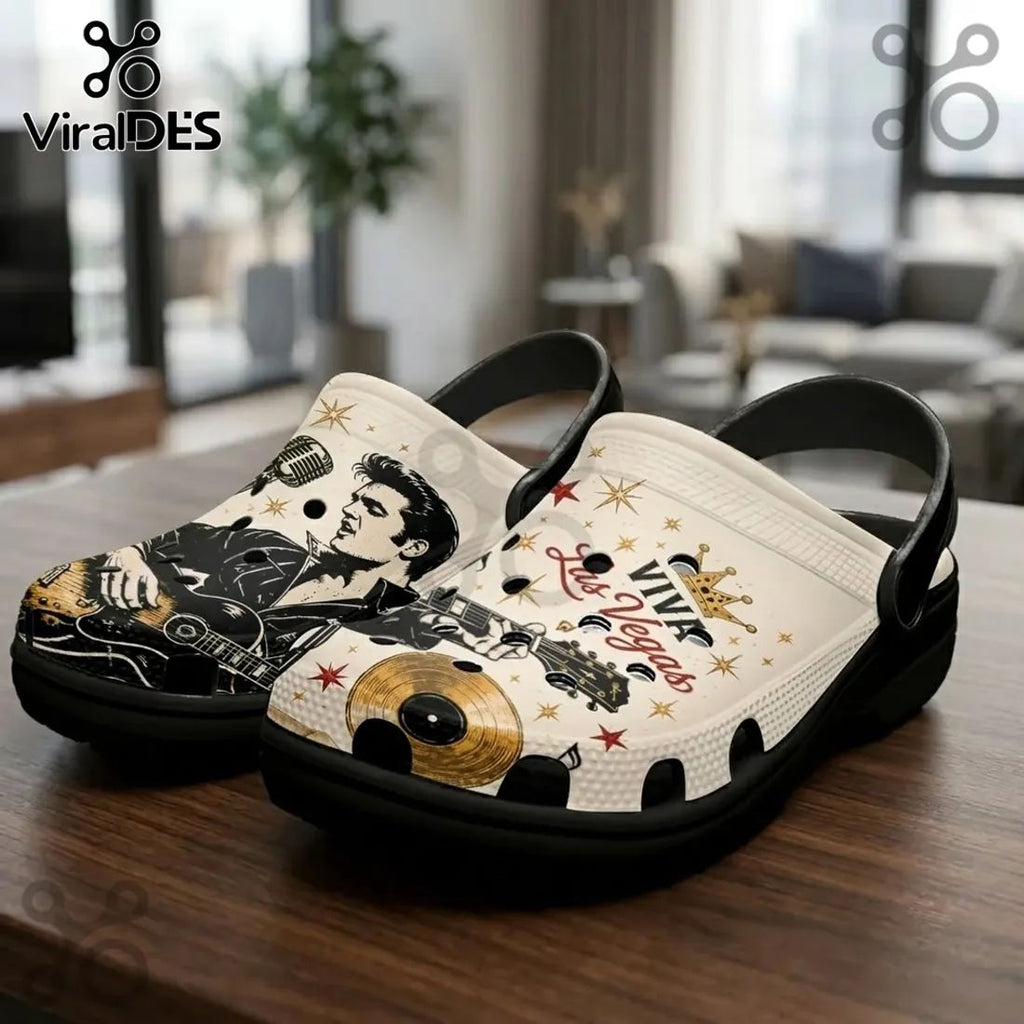 Elvis Presley Viva Las Vegas Crocs Clogs
