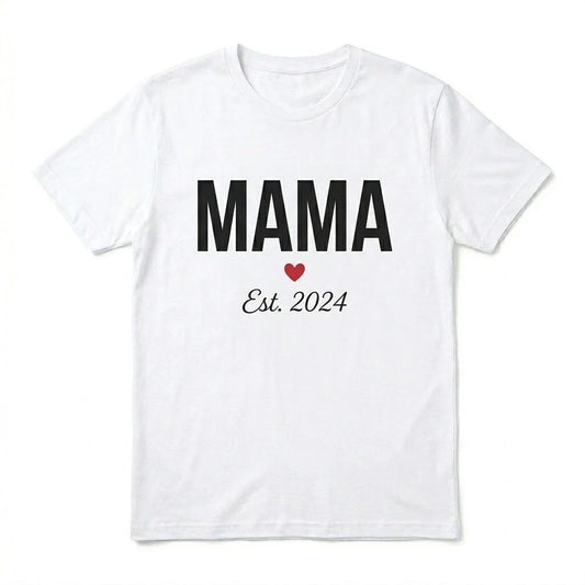 MAMA Est. 2024 T-Shirt - New Mom Gift, First Time Mom Shirt, Mother's Day Gift