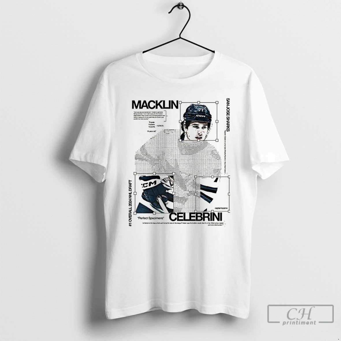 Classic Macklin Celebrini San Jose Sharks Nhl Perfect Specimens T Shirts