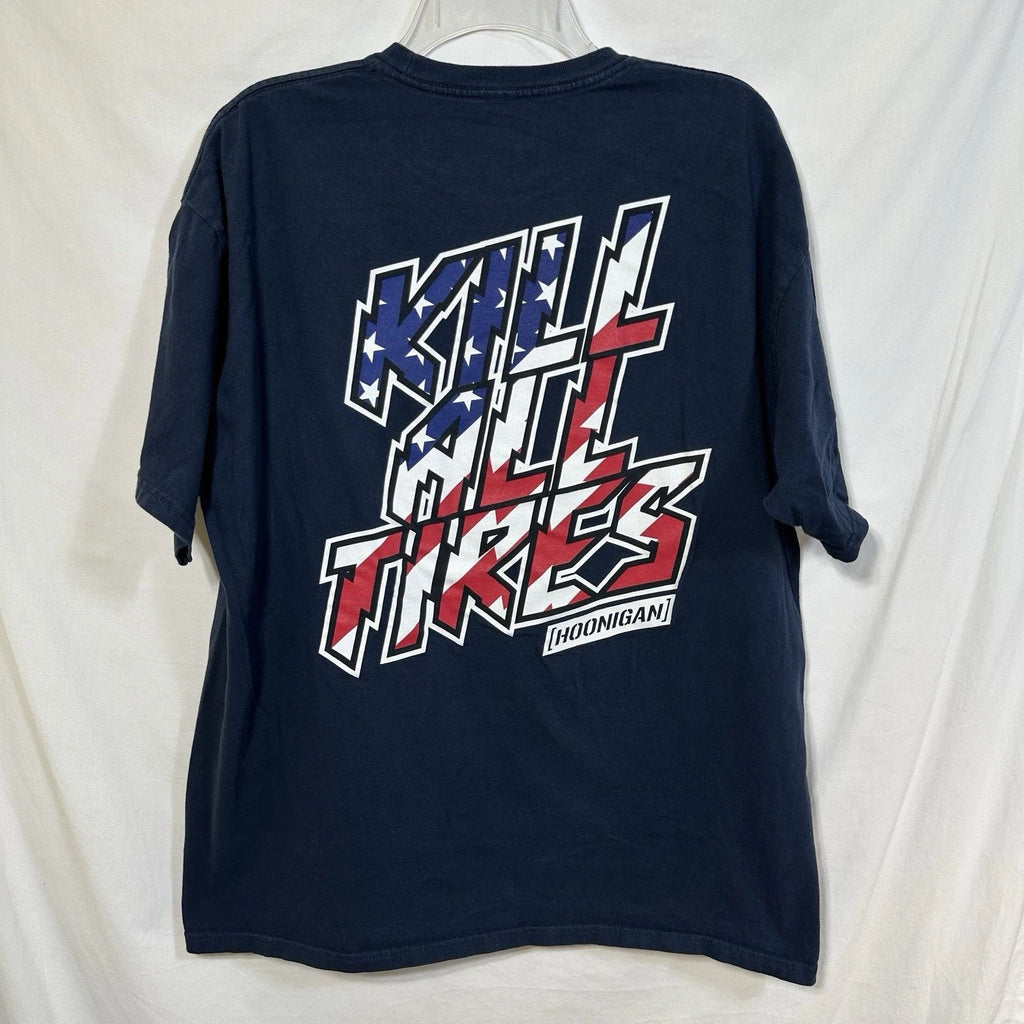 Hoonigan Kill All Tires American Flag XL Graphic T-Shirt Drifting Racing USA Tee