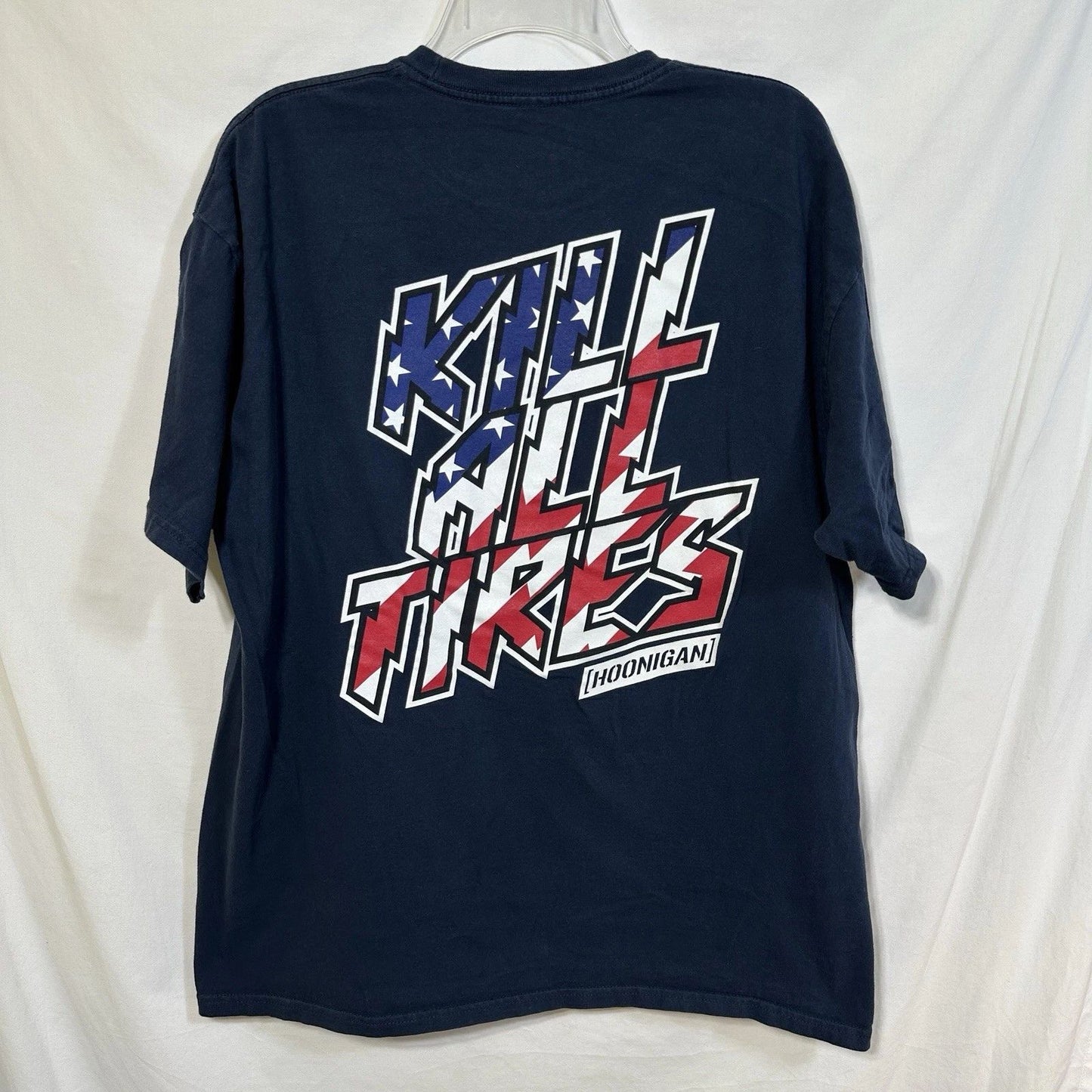 Hoonigan Kill All Tires American Flag XL Graphic T-Shirt Drifting Racing USA Tee
